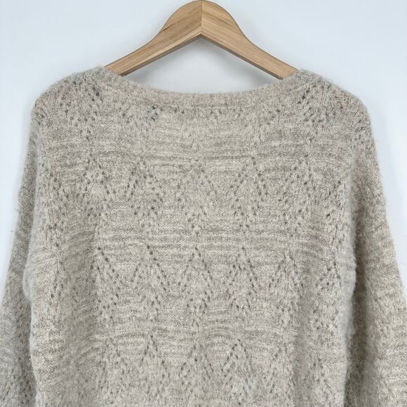 Scotch & Soda Maison Scotch V-Neck Sweater Alpaca Mohair Wool Blend Open Knit - Picture 10 of 13